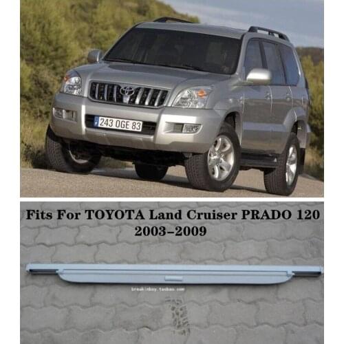 High Qualit Car Rear Trunk Cargo Cover Security Shield Screen shadFits For TOYOTA Land Cruiser PRADO 120 2003-2009(black, beige)