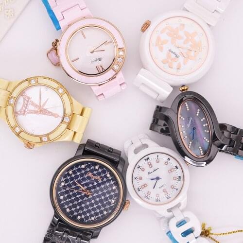 SALE!!! Discount Bagaly High-tech Ceramic Rhinestones Lady Mens Womens Watch Japan Mov't Hours Bracelet Girls Gift No Box