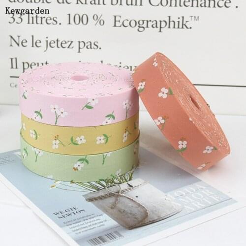 Kewgarden Flower Fabric Layering Cloth Ribbon 1" 25mm DIY Hairbow Tie Brooch Accessories Handmade Tape Webbing 10 Meters