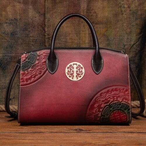 Luxury Handbags Women Bags Designer 2021 Spring Nature Genuine Leather Vintage Big Capacity Tote Bag Female Floral Shoulder Bags