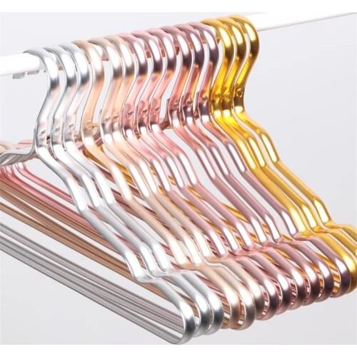 10/5PCS Clothes Hanger Adult Drying Rack Household Clothing Organizer Shelf Aluminum Alloy Anti-skid Coat Pants Rack 41x19cm
