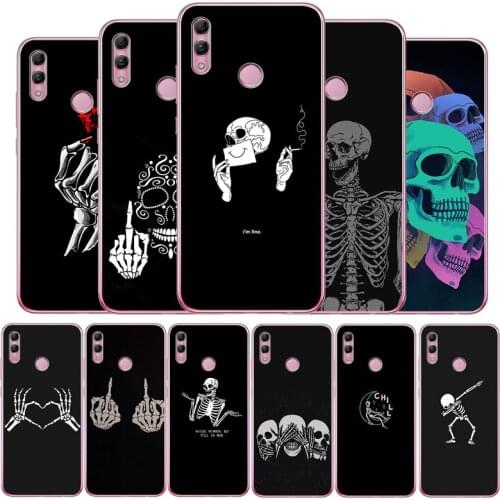 Funny Skull For Huawei Mate 9 10 20 30 Pro lite Phone for honor 9 V9 10 20 30 Lite Pro V10 soft Back Cover