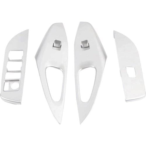 Carbon Fibre Accessories LHD Door Window Glass Lift Control Switch Panel Cover Trim for Toyota Corolla 2019-2020 Silver