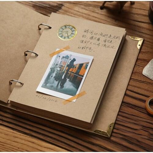DIY Kraft Paper Album Retro Handmade Simple White Paper Stickers Large Thick Swatches Hand Book Loose-leaf Book