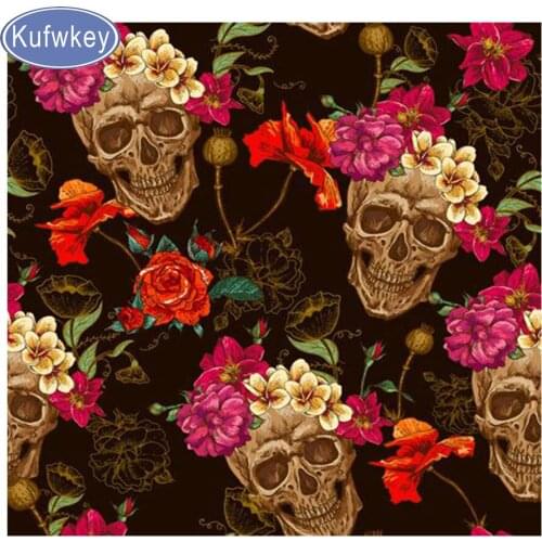 5D DIY Diamond Painting Skull flowers diamond Embroidery Stitch Cross Rhinestone diamond Mosaic puzzle Painting Home Decor Gift
