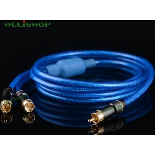 Enthusiast Audio Cable RCA Lotus One Point 2 Audio Cable Speaker Wire Cable 1 RCA Male to 2 RCA Male Plug 1/3/5/10/15/20/30M