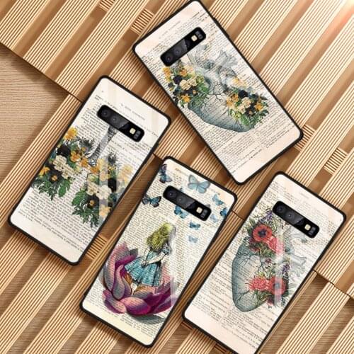 Human in Art Newspaper Tempered Glass Phone Case For Samsung Galaxy S8 S9 S10 S20 PLUS J6 J8 2018 NOTE 8 9 10 Cover Shell