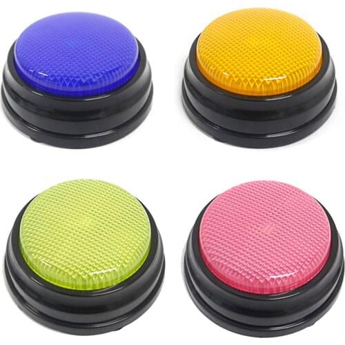 Recordable Talking Button with Led Function Learning Resources Buzzers Orange+Blue+Green+Pink