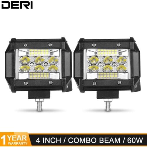 60W 4INCH Waterproof Work Light LED Light Bars combo Beam for Work Driving Offroad 4x4 Boat Car Tractor Truck ATV SUV 12V 24V