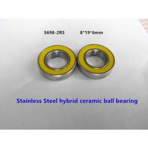 20pcs ABEC-7 S698-2RS 8x19x6 mm Stainless Steel hybrid ceramic ball bearings S698 698 2RS CB 8*19*6 fishing reel bearing