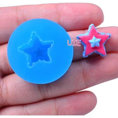 GYL471U 17.7mm x 17.3mm Pentagram Cake Silicone Mold Fondant Cake Decoration Candy Resin Clay Earrings Necklace Craft Soap