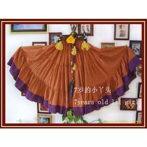 Cotton 3Tiered 12Yards Ats Gypsy Tribal Belly Dance Skirt With Border EG02