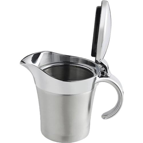 Stainless Steel Insulated Steak Sauce Milk Pitcher Thermal Gravy Boat 450ml