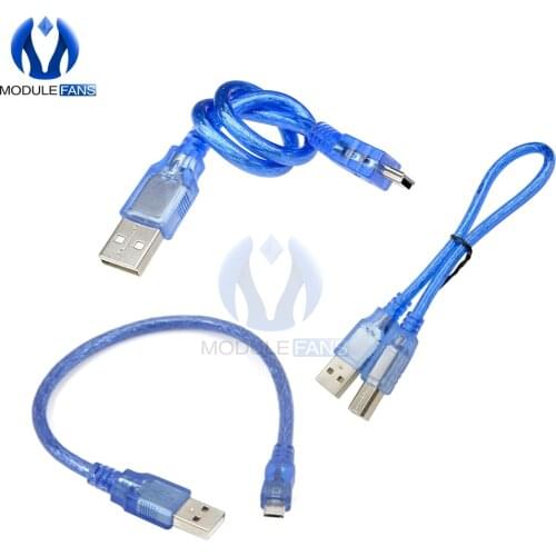5PCS High Speed 0.3M 30cm USB 2.0 A Male To Mini Micro B 5pin Male PC Data Charge Cable Cord Leads Nano XBEE UNO 2560 Leonardo