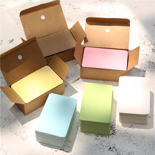100Pcs Portable Business Card Blank Message Note Message Cards Kraft Paper Boxed Bookmark Learning Notes Office School Supplies