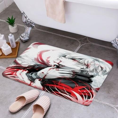 Ken Kaneki anime Anti-slip Doormat Vacuuming Water Absorbing Kitchen Bedroon Bath Floor Mats Home Entrance Home Decora