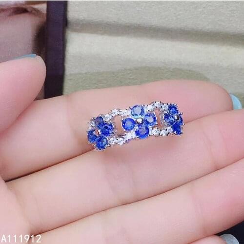 KJJEAXCMY fine jewelry natural sapphire 925 sterling silver new adjustable gemstone women ring support test trendy