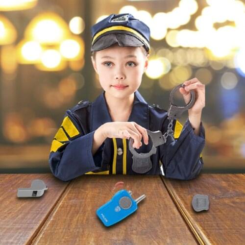 Police Man Role Play Costume Dress-Up Childrens Toys Fire Hat Clothes Water Gun Police Man Toy Set