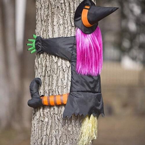Best Crashing Witch Into Tree Halloween Decoration