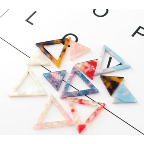 10 Pieces Acetate Acrylic Triangle Framed Pendant Connectors for Necklace Earrings Drop Jewelry DIY Findings