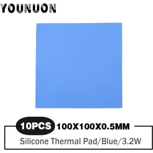 10 Pieces 100*100*0.5mm High Efficient thermal Conductivity Original Authentic CPU Cooler Heatsinks Pad Silicone Thermal Pad