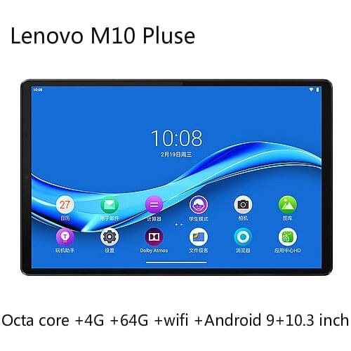 Lenovo tablet M10 PLUS MediaTek P22T Octa core 4G RAM 64G ROM 10.3 inch WIFI Android 9 TDDI FHD 10 point touch tablet PC