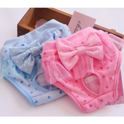 Dog Physiological Pants Diaper Clothes Elasticity Underwear Panties Chiffon Cute Puppy Cat Pet Supplies S-XL