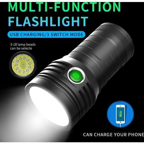 New Super XF Cannonball 3 *P50 P90 T6 LED Flashlight Tactial Flashlight USB Rechargeable Flashlight with 4800mAh Built-in 18650