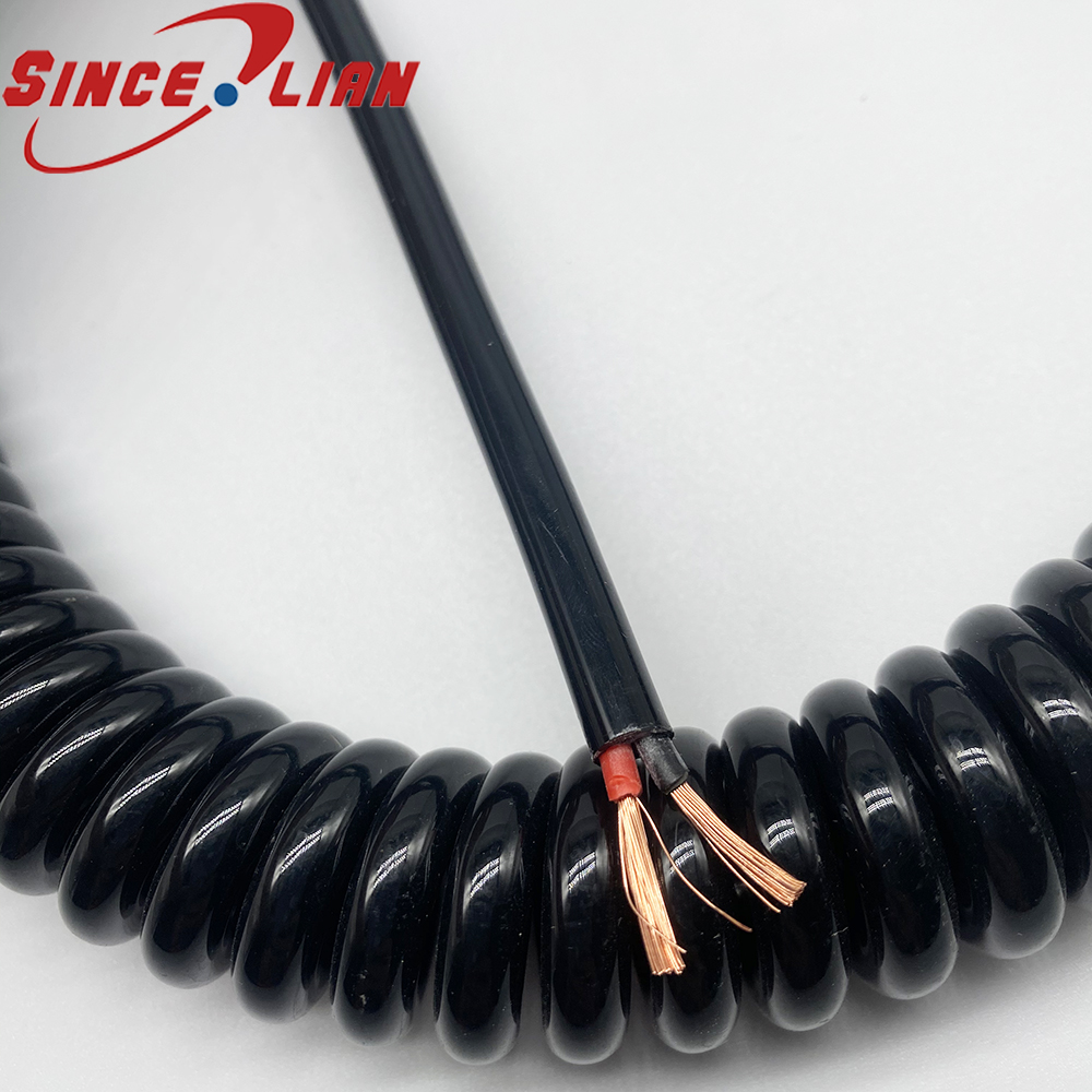 Retractable Cable 2.5m 5m 7.5 18meters 2 core 1.5mm2 Spiral Power Cable Spring Cord Stretch 1.25m/2.5m/3.75/9m Extensible Wire