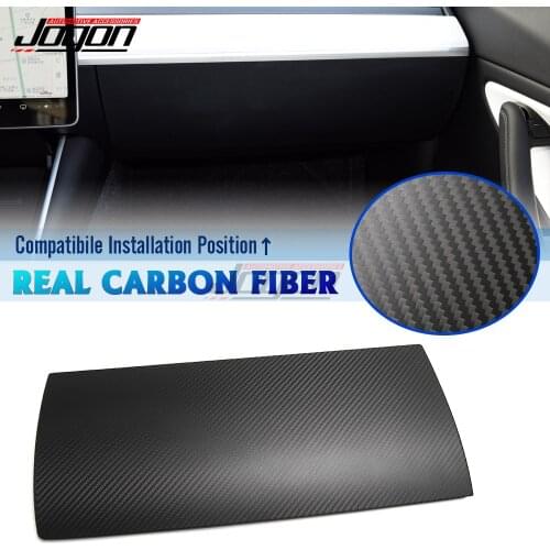 Carbon Fiber Passenger Side Console Door Lid Glove Box Trim Cover For Tesla Model 3 2017 2018-2021 Model Y 2020 Interior Parts