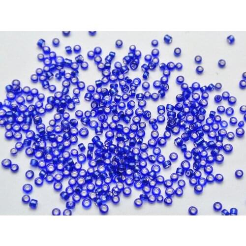 10000 Glass Seed Beads 1.5mm (12/0) silver lined Royal Blue + Storage Box
