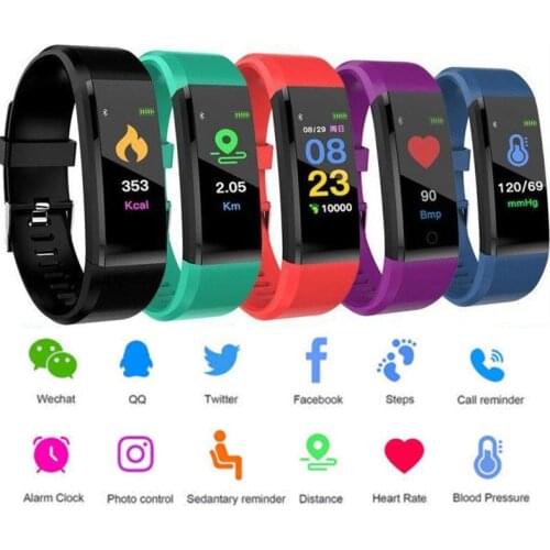 115 Plus Smart Wristband Bluetooth Smart Watch Heart Rate Monitor Wristwatch Pedometer Fitness Tracker Bracelet For Men Women