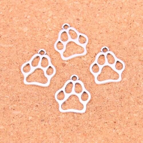 120Pcs Antique Silver Plated dog bear paw Charms Diy Handmade Jewelry Findings Accessories 19*17mm