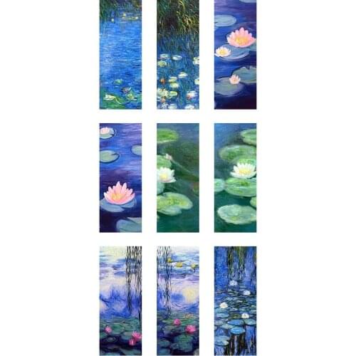 5pcs 10*25mm 2019 New Water Lily Flower Painting Handmade Photo Glass Drop Style Cabochons Jewelry Accessories