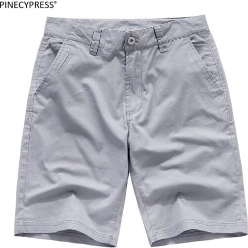 98% Cotton 2% Polyester Man Shorts Fashion Zipper Pockets Summer Male Beach Straight Khaki Casual Men Cargo Short Pants