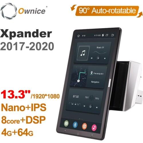 Tesla Style 13.3" PX6 Android 10.0 Car DVD Player Autoradio 1920*1080 Auto Rotatable GPS Radio For Mitsubishi Xpander 2017-2020