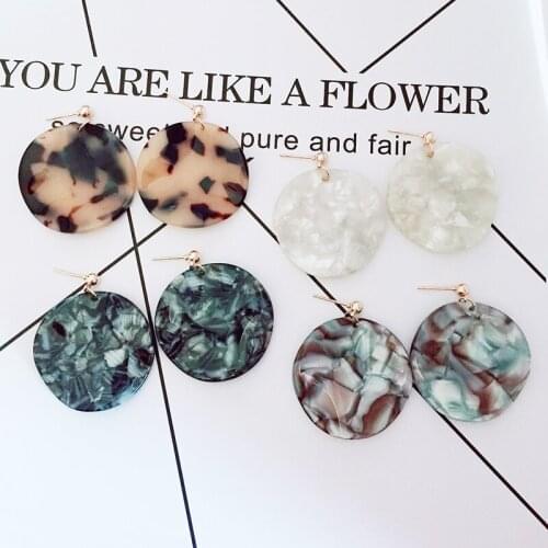Geometric Irregular Big Round Acetate Pendant Earrings Creative Personality Female Trendy Glamour Jewelry Accessories