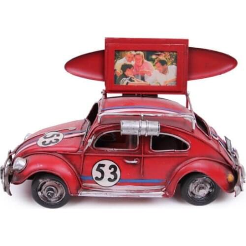 Decorative Metal Car Framed - Trinket, Miniature, Gift, Nostalgic, Vintage, Handmade and Hand Painted, quality Durable