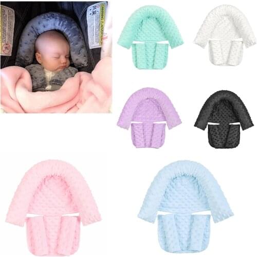 Baby Car Safety Soft Sleeping Head Support Pillow with Matching Seat Belt Strap Covers Baby Carseat Neck Protection Headrest
