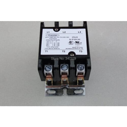Hvacstar SA-3P-60A-24V Definite Purpose Contactor 3Poles 60FLA 24V AC Coil , DP Contactor, Air Conditioner Contactor
