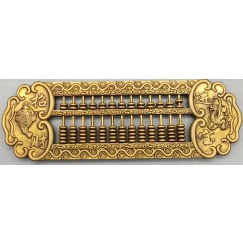 China brass recruit wealth abacus crafts statue