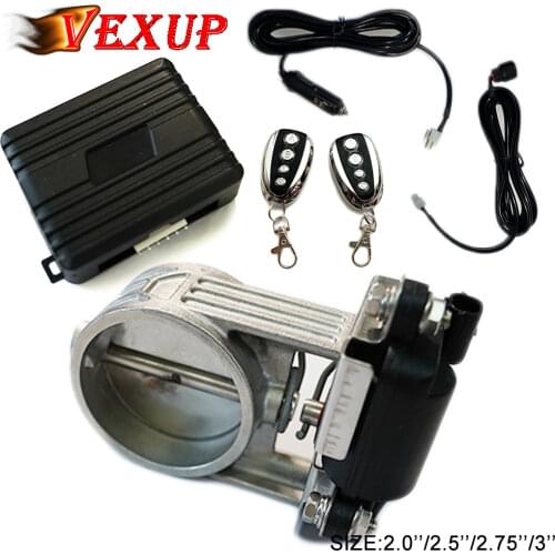 1Set 2.0" 2.5" 2.75" 3.0" Exhaust Valve Flap + Electric 30° 60° 90° Plastic Control Box For Car Exhaust Pipe Vacuum Pump