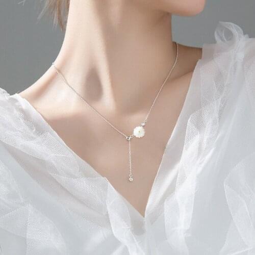 925 Sterling Silver Crystal Daisy Flower Choker Necklace Women Summer Trend Fashion Jewelry 2020