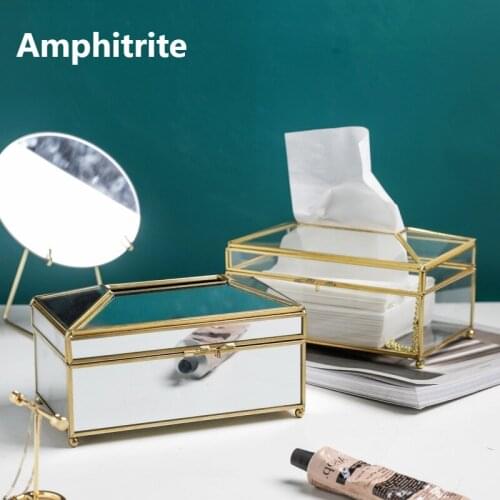 Tissue Box Glass Brass Office Wc Kitchen Napkin Holder Storage Of The Car Room Be Table Coffee Organizer Decorative Trump
