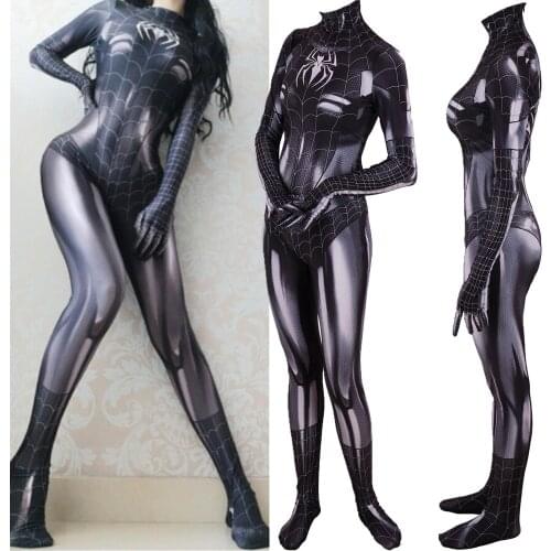 Halloween Costume Women Kids Black Cat Felicia Hardy Superhero Cosplay Costume Zentai Bodysuit Suit Jumpsuits