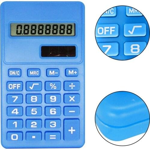 LCD 8 Digit Ultra Slim Calculator Soft Silicone Stationery Scientific Portable Students Calculator