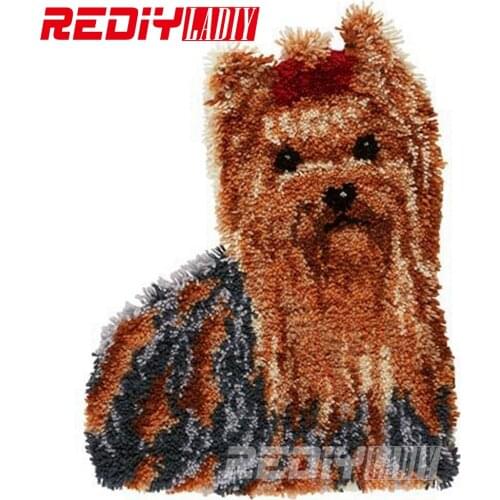 Latch Hook Rug Kits DIY Needlework Unfinished Crocheting Rug Winter Yarn Cushion Mat Our Friend Dog Sets for Embroidery Carpet