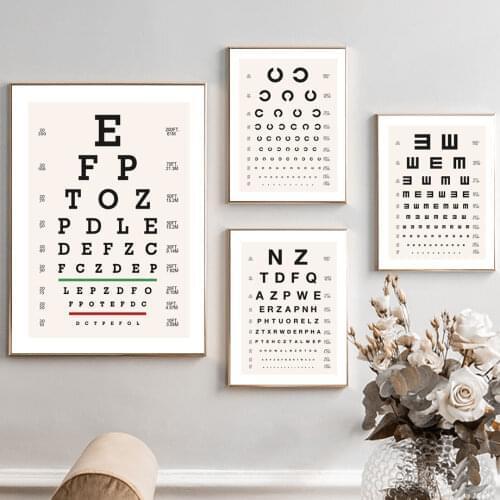 Tables Visual Acuity Eye Exam Chart Test Nordic Posters And Prints Wall Art Canvas Painting Wall Pictures For Hospital Decor