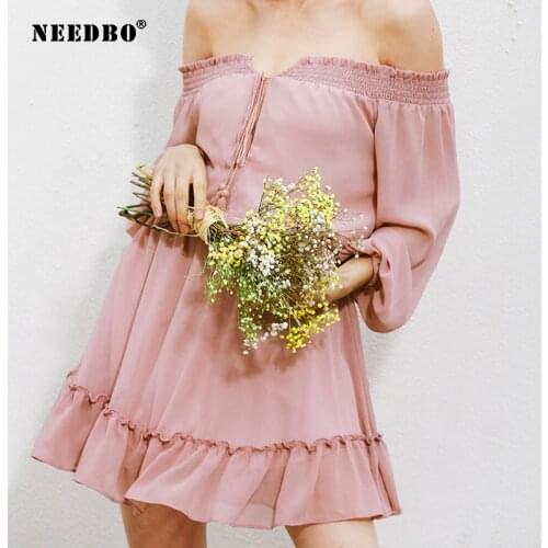 NEEDBO Summer Short Sleeve Dresses