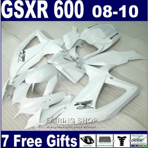 Injection molding plastic fairings for suzuki gsxr600 2008 2009 2010 white fairing kit gsxr750 08 09 10 nm100